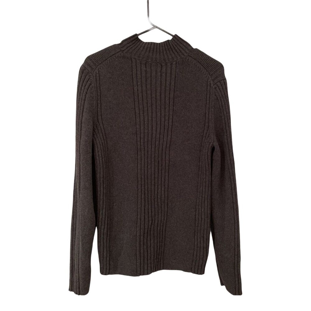 Express Mens Pullover Sweater Dark Gray Mock Neck… - image 7